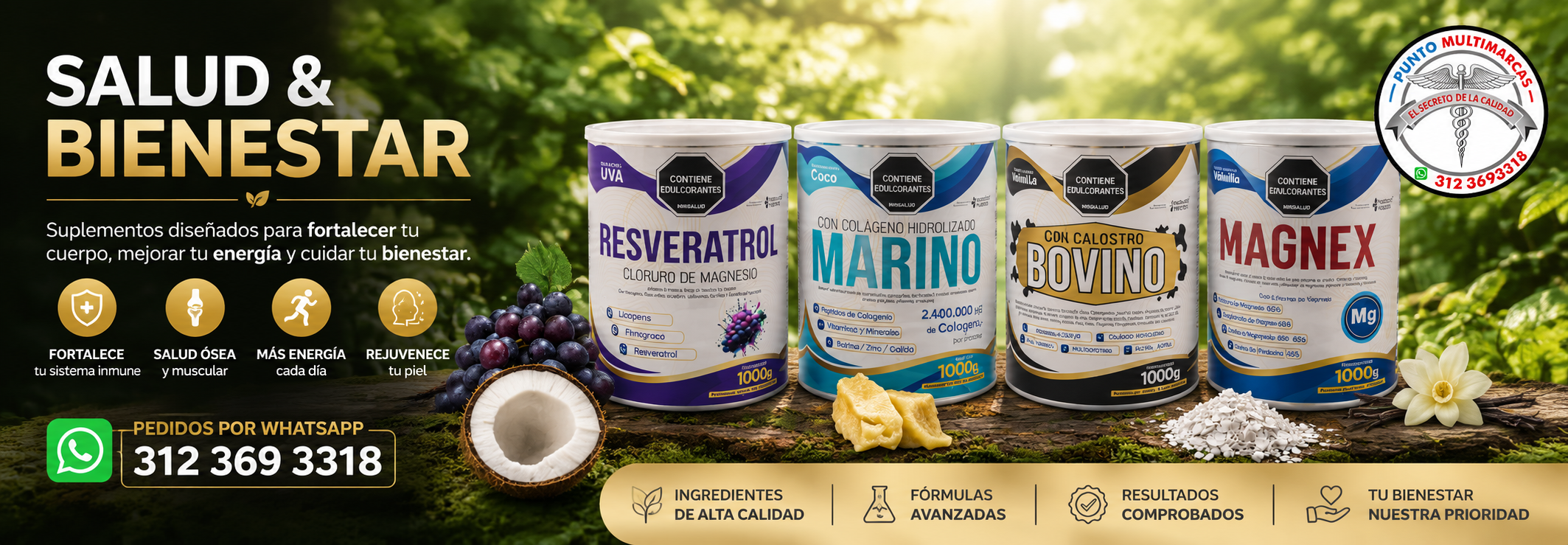 Salud y Bienestar - Resveratrol Marino Bovino Magnex